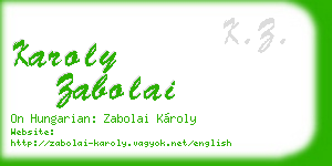 karoly zabolai business card